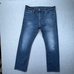 Levis 513 Slim Straight Mens Jeans 36x30 Medium Wash Blue Denim 5-Pocket Zip Fly